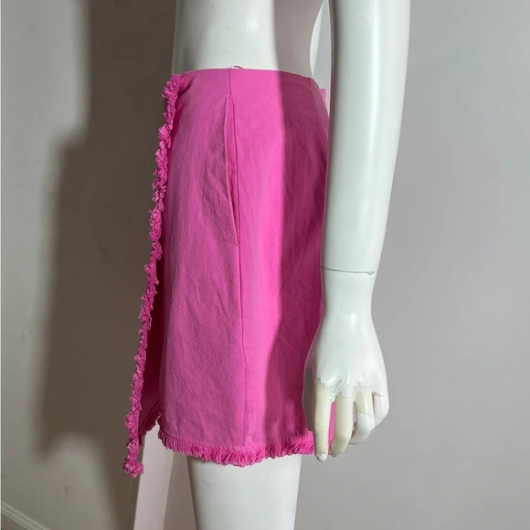 Strut & Bolt Faux Wrap Neon Pink Skirt Mini Women Size Medium NWT - Picture 2 of 9
